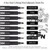 8Pcs Hand Lettering Pens Calligraphy Brush Markers for Writing Sketching Art Drawing Illustration Scrapbooking Journaling Black