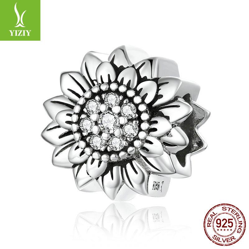 

Винтажные оксидированные серебряные бусины-подсолнухи для изготовления браслетов своими руками - SCC1507 Silver