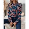 Round Neck 3D Printed Plant Flower Pattern Top Fashionable Casual Long Sleeved Women's Sweatshirts