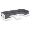 Vidaxl 8-Cz. Garden Lounge Set, With Cushions, White