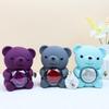 Rotating Acrylic Jewelry Box with Teddy Bear & Eternal Rose for Valentine's Day