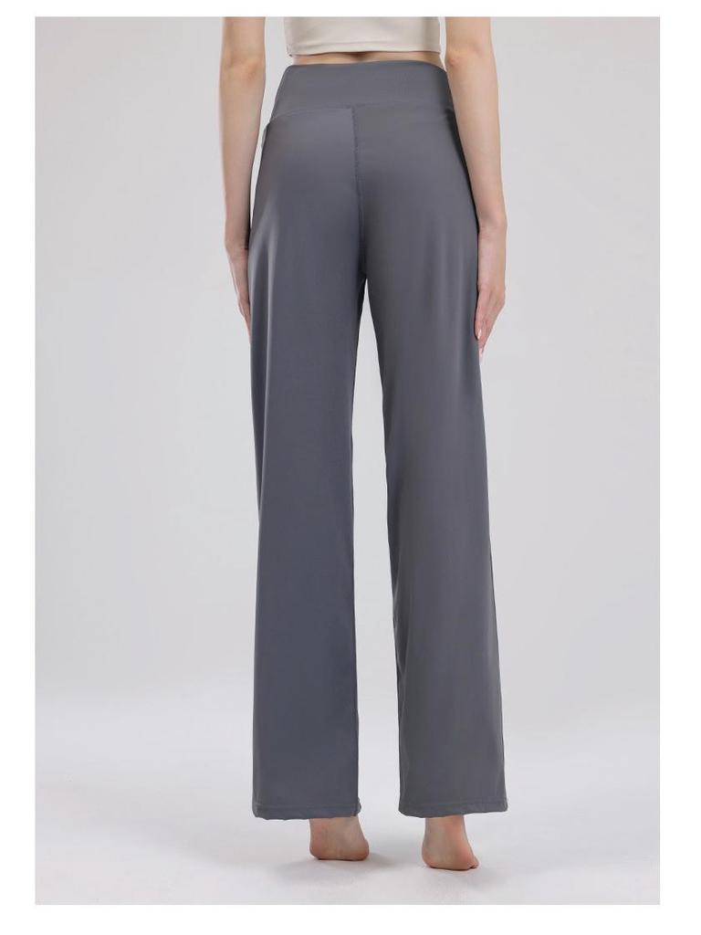 Women's High Waist Tummy Control Micro Flare Yoga Pants - Breathable, Hip-Lifting, Slimming, Floor Length Fitness Wear.