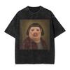 Streetwear Washed Tshirt John Pork With A Bob Haircut Meme Silly Funny Brainrot Cotton T Shirts  Popular Tshirt For Couple