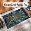 Covor de podea din catifea de cristal cu tematică vulpe, personalizat cu nume și text, covor cald pentru decorarea casei