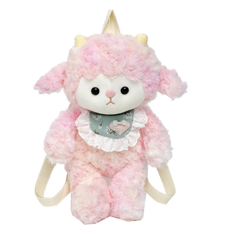 Panda Sheep Plush Backpack Kids Teens Lightweight Design Cartoon Bag Pattern