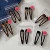 2 packs fashion temperament leopard print dripping oil water drop BB clip bangs clip new cute girl oval hairpin edge clip