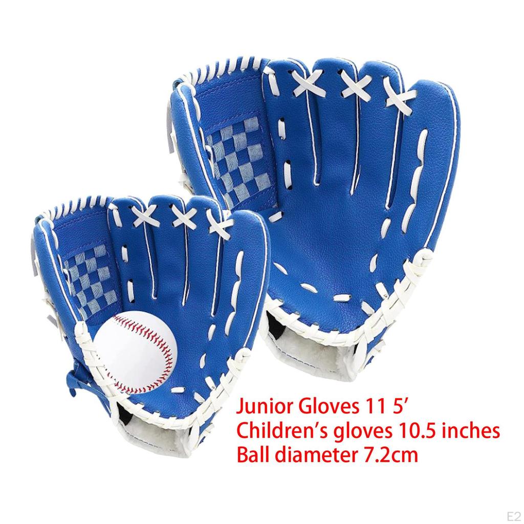 2 X Baseballhandschuhe mit Ball Ausrüstung, Sport Handfänger, Infield Pitcher Handschuhe,