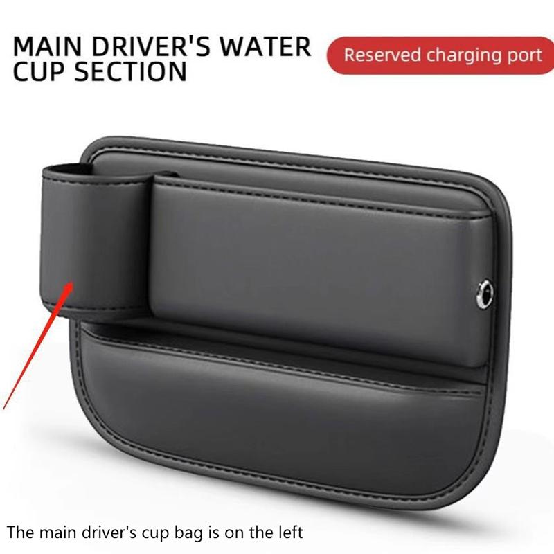 

1Pc Storage Box Multifunction Car Seat Gap Filler Leak-Proof Storage Bag Cup Holder Pu Leather Seat Slot Organizer Box as the picture