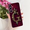 Pouzdro Pro Samsung S24 Kryt Průhledné Luxusní Koruna Písmena A-Z 2D Plochý Vzor Měkké Pouzdro Pro Samsung Galaxy S24 SM-S921B