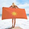 Sun Print Orange Beach Towel – 2D Flat Printing, Anti-Sand Microfiber, Quick Dry – For Beach, Pool, Vacation & Gift