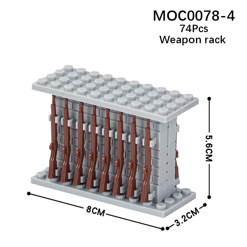 MOC Weapon Rack Bricks WW2 Gun War Military Sniper Rifle Compatible Figure Building Blocks Friends Gift Toys For Children Adults