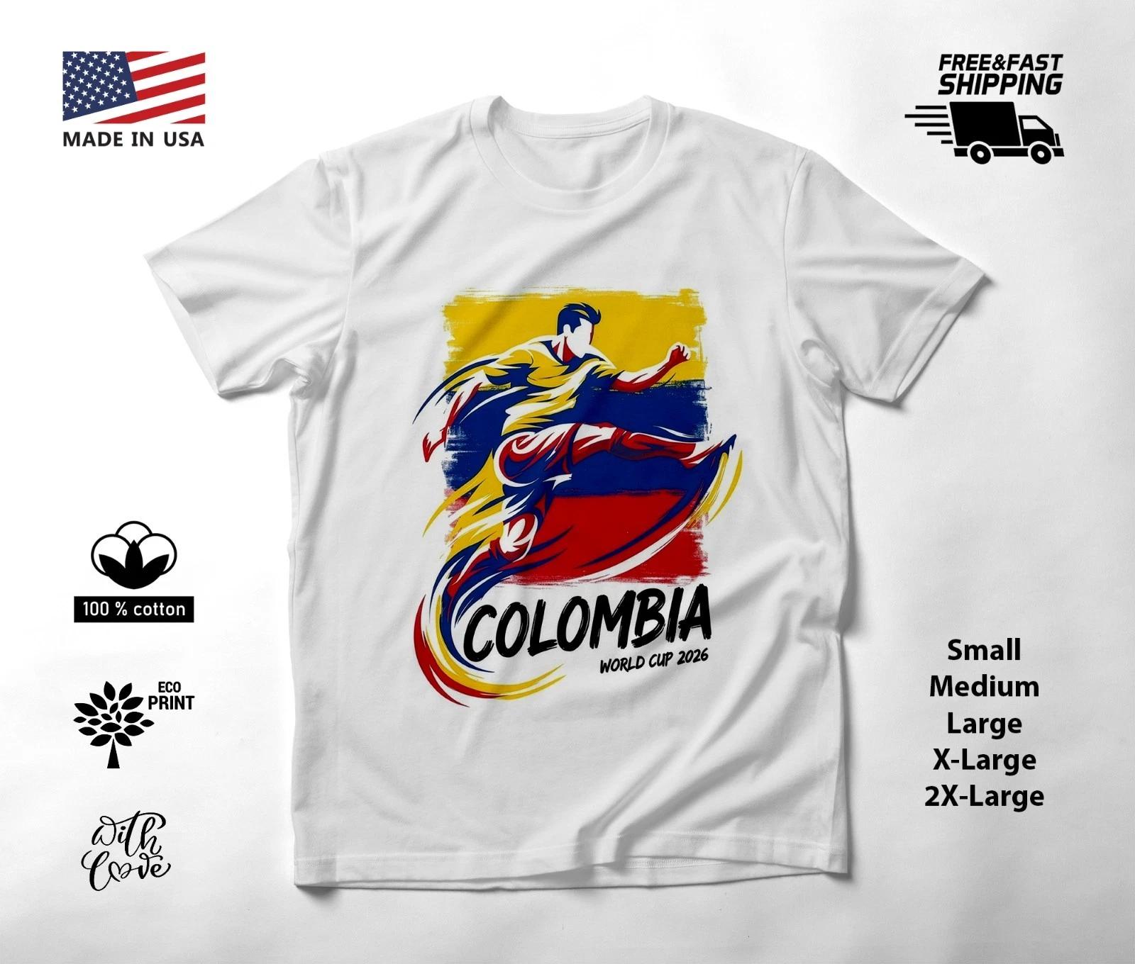 COLOMBIA - NEW World Cup 2026 Football Soccer Fans T-Shirt Tee Shirt XL