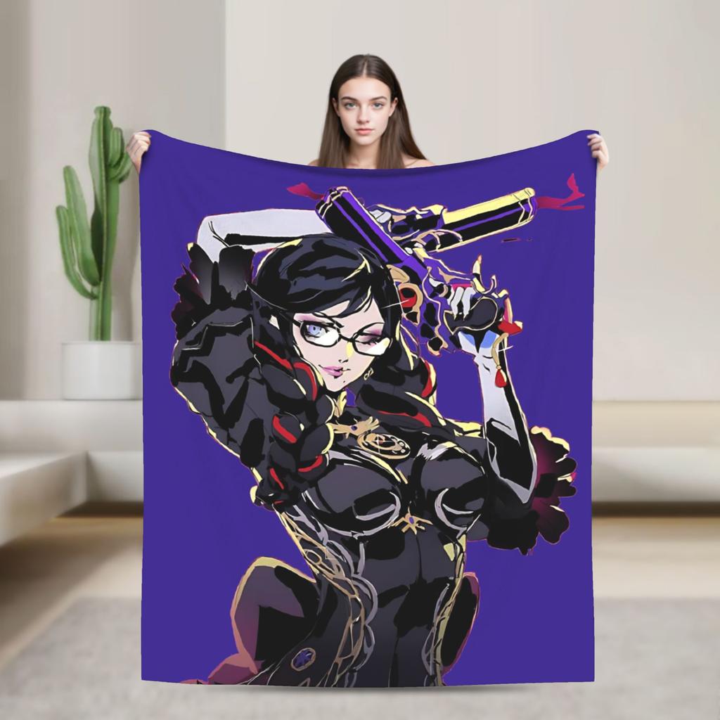 Bayonettas Lady 3 Blankets Flannel Summer Air Conditioning Portable Thin Throw Blanket for Bedding Bedroom Bedspreads