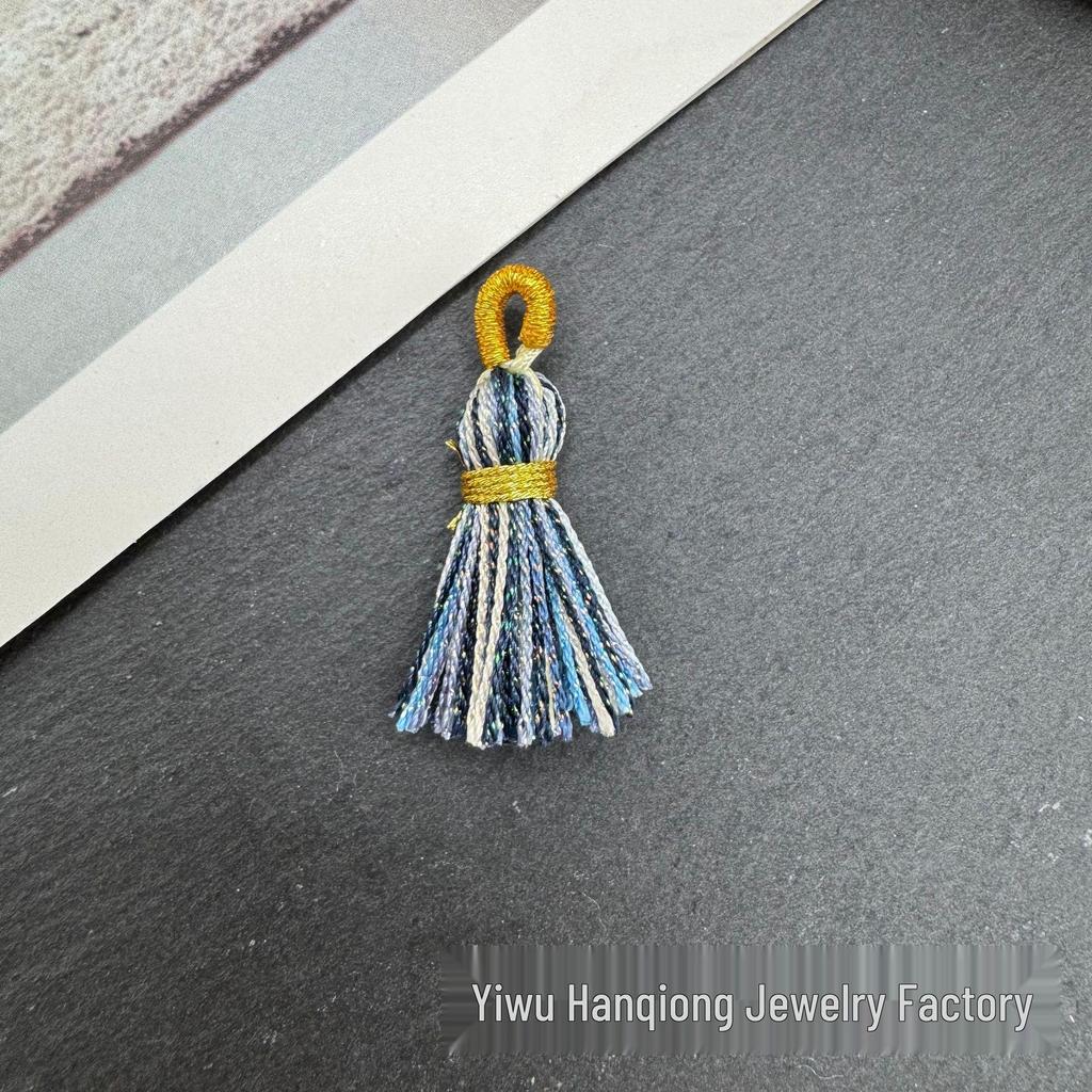 Korean Rainbow Tassel Pyssla Bead Keychain DIY Accessory