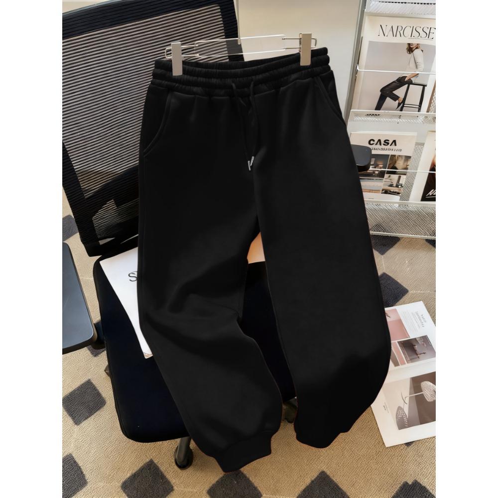 Autumn Solid Color Woman Sweatpants Colorful Street Dance Sportpants Y2K Drawstring Long Pants Fleece Jogging Pant