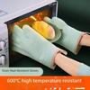Single Heat-Resistant Glove Thickened Silicone Kitchen Oven Baking Glove High-Temperature Microwave-Safe Glove