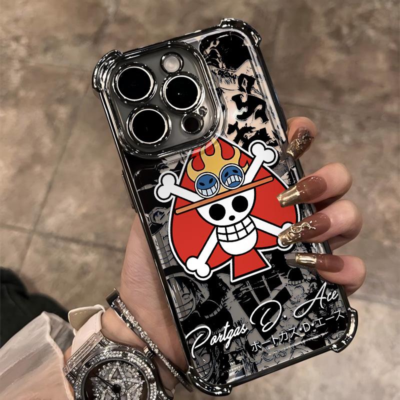 

Comic Logo O-Ones P-Pieces Plating Phone Case For Google Pixel 10a 10 9 8 7 9a 8a 7a Pro XL 5G Anti Fall Airbag Pixel 7