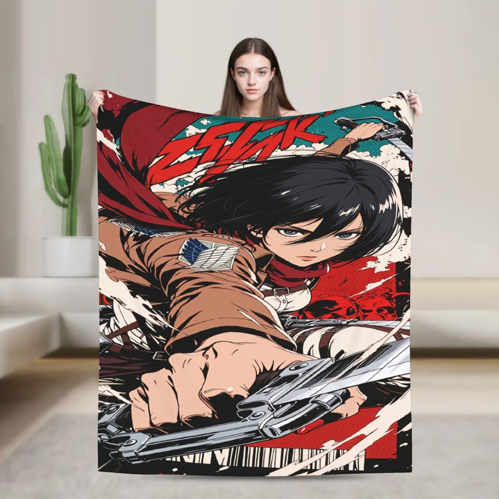 Attacks On Titans Anime Blanket Quality Soft  Throw Blanket Winter Camping Bedroom Funny Bedspread