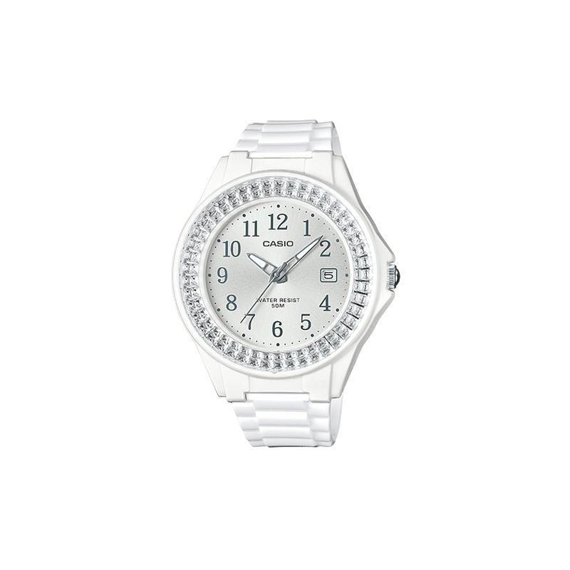 

Casio YOUTH series - disc multi-function pointer, simple and trendy, classic pointer, date display, digital scale, silver plate, LX-500H-7B2 білий