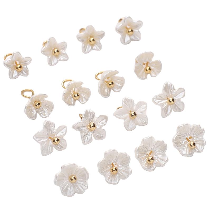 5Pcs Resin Mini Flower Pendant Charms for Necklace Bracelet DIY Jewelry Craft Making