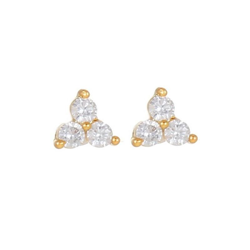 2025 New Design Gold Color Zircon Water Drop Small Hoop Earrings Women Copper Pendant Piercing Korean Earrings Wedding Jewelry