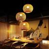 Bedroom Living Room Lantern Chandelier Stairs Retro Rattan Three-Head Hanging Light Bamboo Weaving Combination Creative Lamp