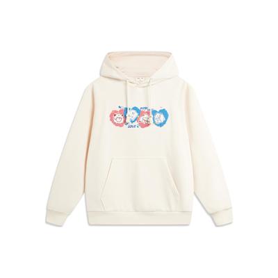 Li Ning X League Of Legends Poro Collaboration Hooded Drawstring Loose Fleece Warm Sweatshirt Unisex Sweatshirt Off-White AWDTE93-1