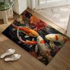 Koi-Fische, die Ihnen Glück bringen Bodenteppich Weiche Flanell-Tür Matte Rutschfest - Verdickter Teppich für Wohnzimmer Heimdekoration