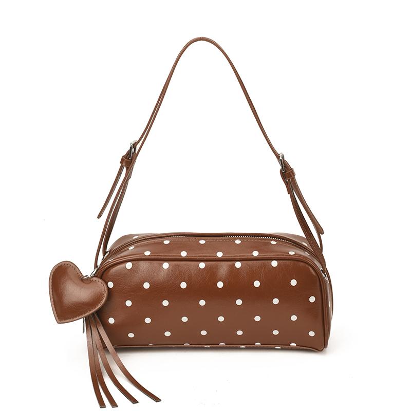 Frühlings-PU-Punkte Herzförmiger Anhänger Umhängetaschen Taschen Hohe Qualität Süße Handtaschen mit Obergriff Exquisite Vielseitige Mode Umhängetaschen