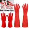 Red Rubber Gloves Waterproof Gauntlet High Quality Washing Dishes Gloves for Cleaning Work