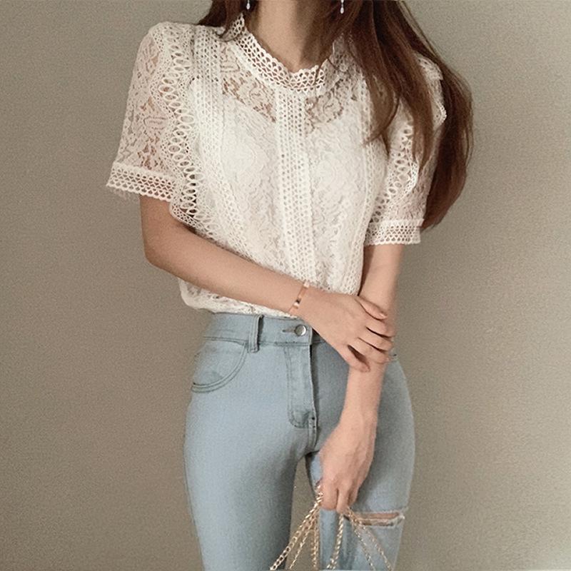 Women's Short Sleeve Lace Fairy Top
