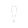 Hermes Pop H Series Pendant Candy Pink Enamel Alloy Necklace Women necklace Rose-Gold H147991FO85