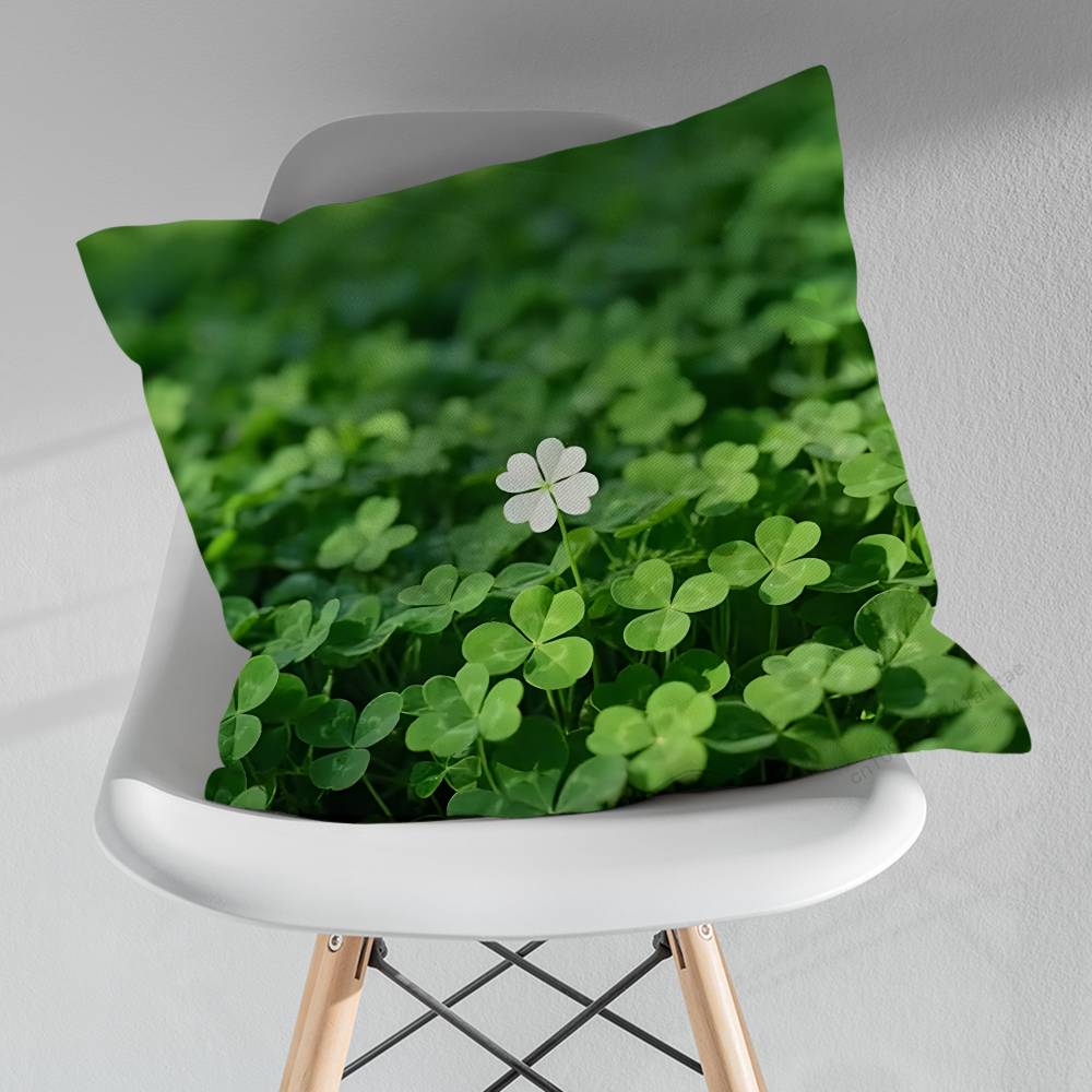 Glücksklee Kissenbezug für Wohnzimmer Sofa Kissenbezug Heimdeko Schlafzimmer Zimmer Bett Kissenbezug