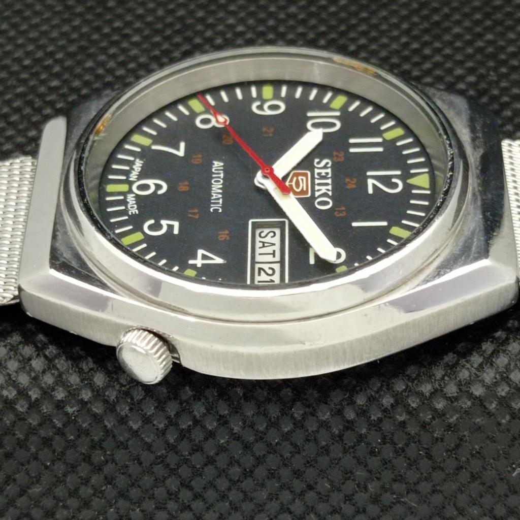 VINTAGE SEIKO 5 AUTOMAT 6309A JAPONIA CEAS D/D NEGRU 596-a312747-2 SKU596-a312747