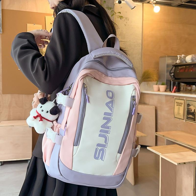 Girls with High Value Color-blocking Backpacks for Middle School Students Junior High School Students Primary School Students Backpacks
