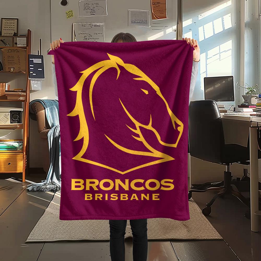 Brisbane Broncos Flanelldecke mit Aufdruck, Hohe Qualität, Bequem für alle Jahreszeiten, Heimdekoration, Wärme und Komfort