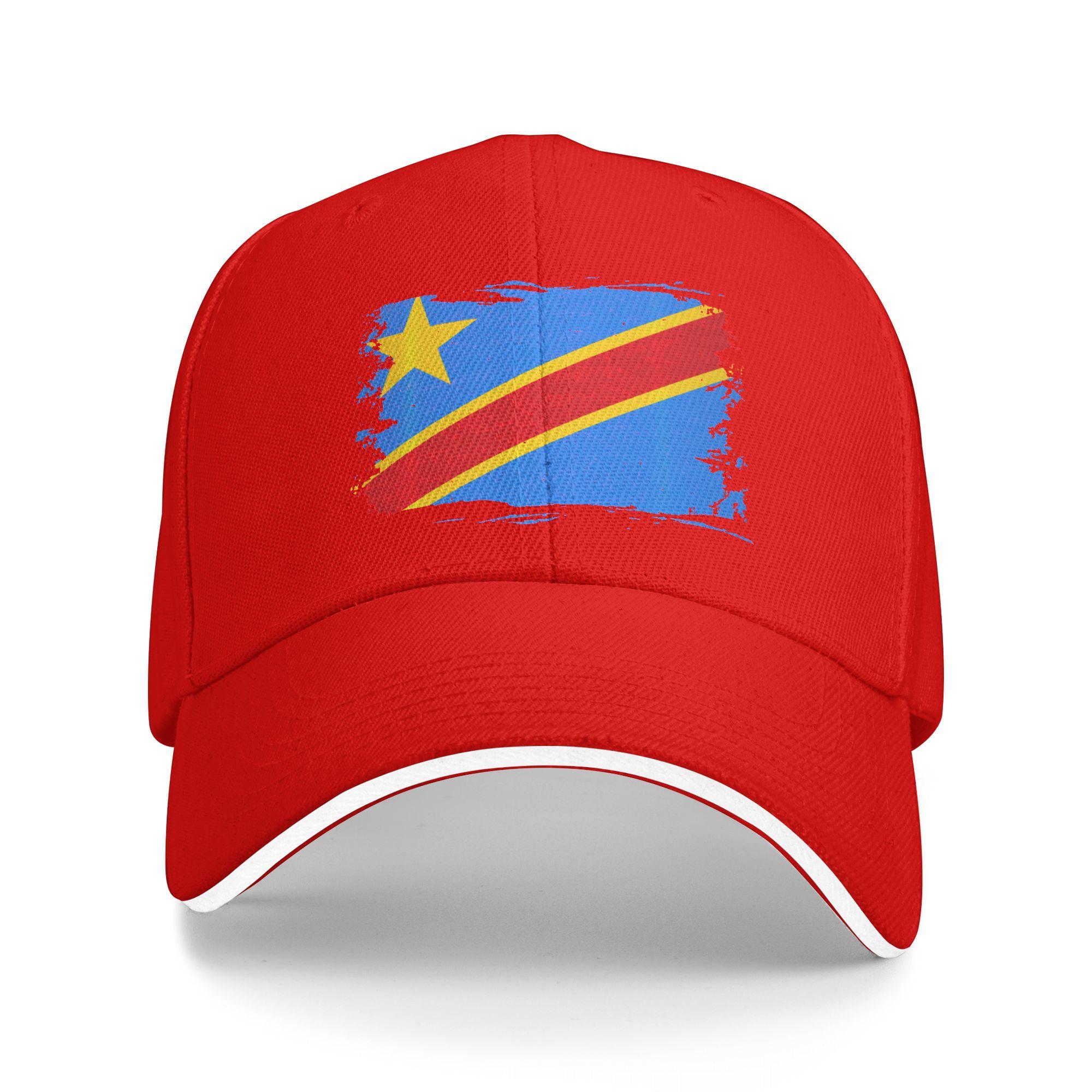 Congo Flag Republic of Congo DRC Vintage Congolese Flag PerforUnisexce Casual Baseball Cap Snapback Cap Unisex Funny Baseball Caps One Size