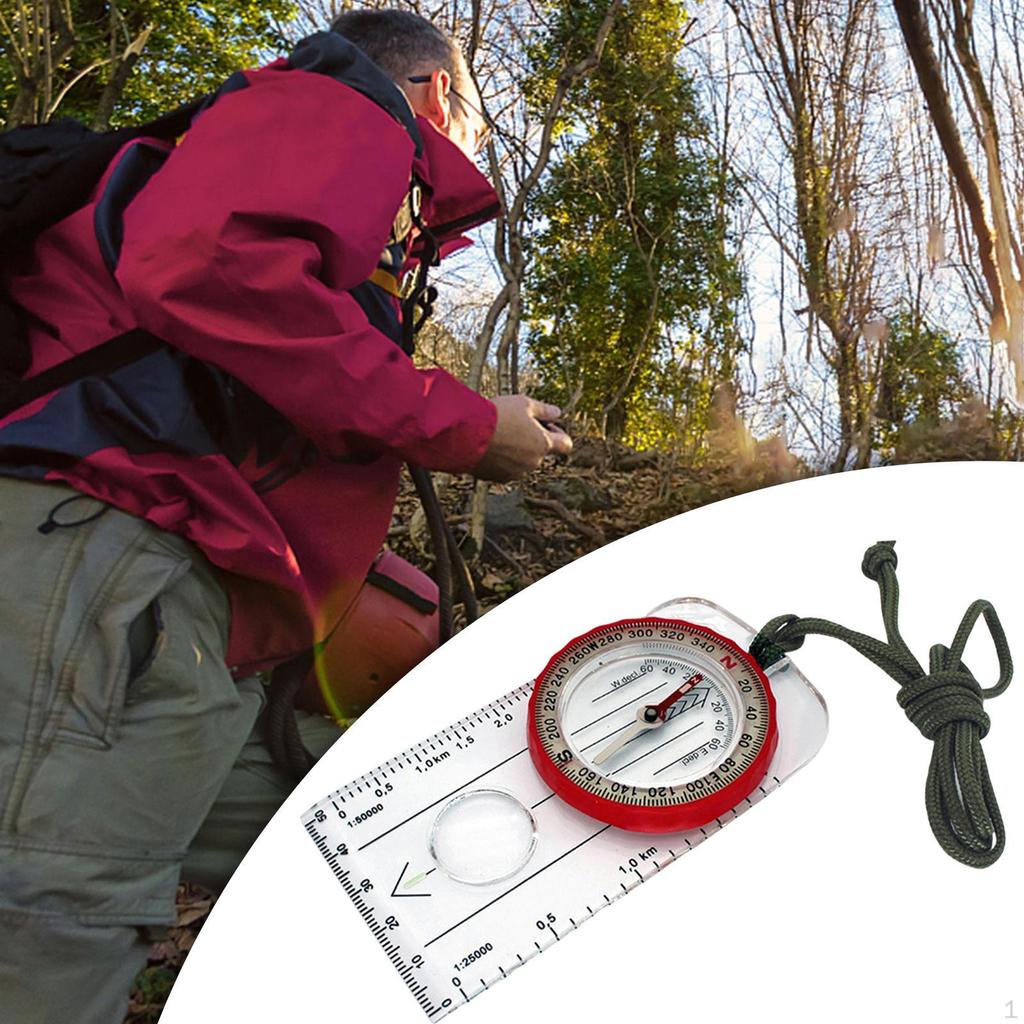 Hiking Compass Orienteering Gear Tool Accurate Luminous Magnifier Navigation Backpacking