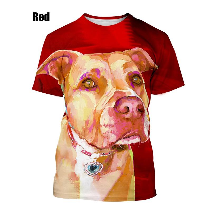 

Модная 3D-футболка с рисунком собаки питбуля, повседневная, мужская, с коротким рукавом 3XL