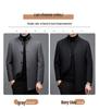 Men's Mid-length Double-sided Cashmere Coat with Detachable Down Liner, Thickened and Warm for Mid-aged