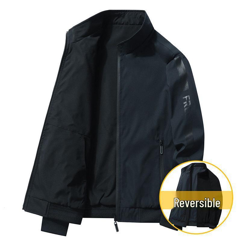 Men's Double-Sided Cotton Jacket: Casual Loose Fit, Spring/Autumn Pilot Baseball Style