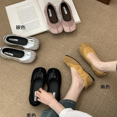 Flat-bottomed Split-toed Pig's Trotters Single Shoes Women's Shoes 2025 New Spring Horseshoe Thumb Pig's Feet Shallow Beanie Shoes