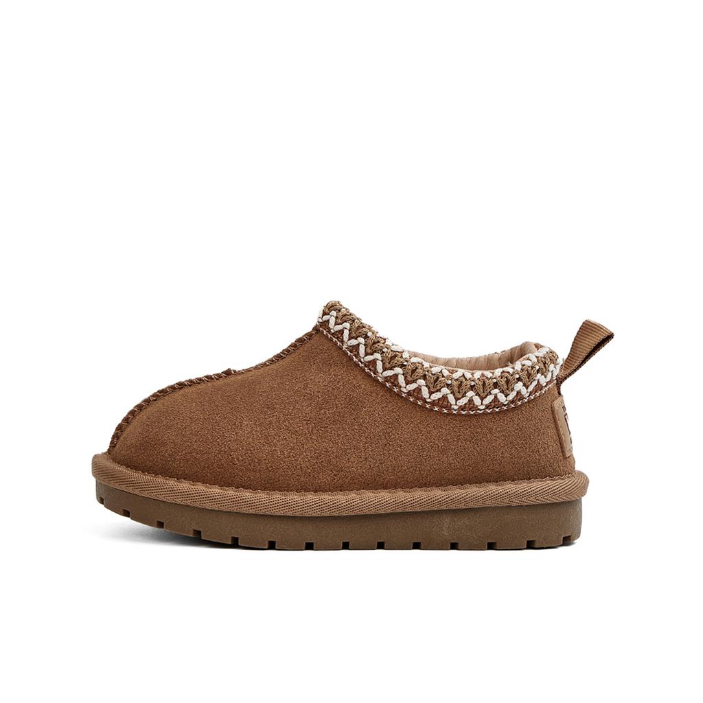XSHX retro [ethnic style] children's leather snow boots winter thickened boys and girls one pedal 239111