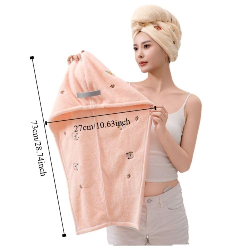 Thickened Head Wrap Cartoon Hair Drying Cap Comfortable Shower Cap  Women