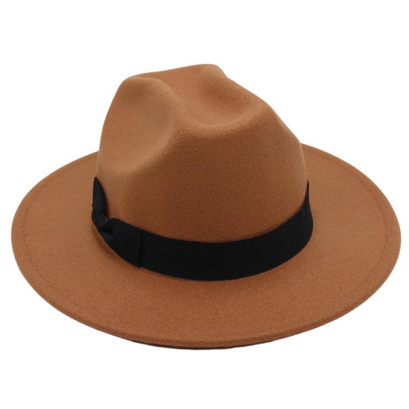 Top Hat Foreign Style Jazz Hat Men'S And Women'S Felt Hat Woolen Hat Temperament Sun Hat Ins Wind