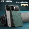 KEYSION Luxus Retro PU-Leder Handyhülle für HONOR 600 Pro 5G Silikon+PC Stoßfeste Handy-Rückabdeckung für Huawei Honor 600 5G