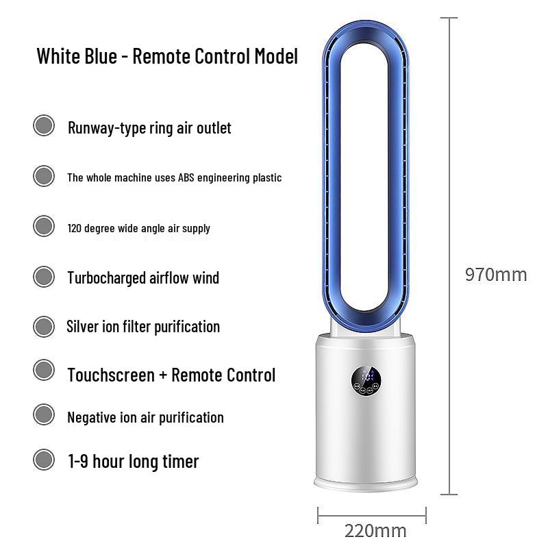 Silent Bladeless Tower Fan: Electric Air Circulation & Floor Cooling for Home