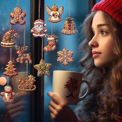 Medovníkový prívesok Drevená vianočná ozdoba Santa Claus Medovníkoví muži Závesná dekorácia na Vianoce