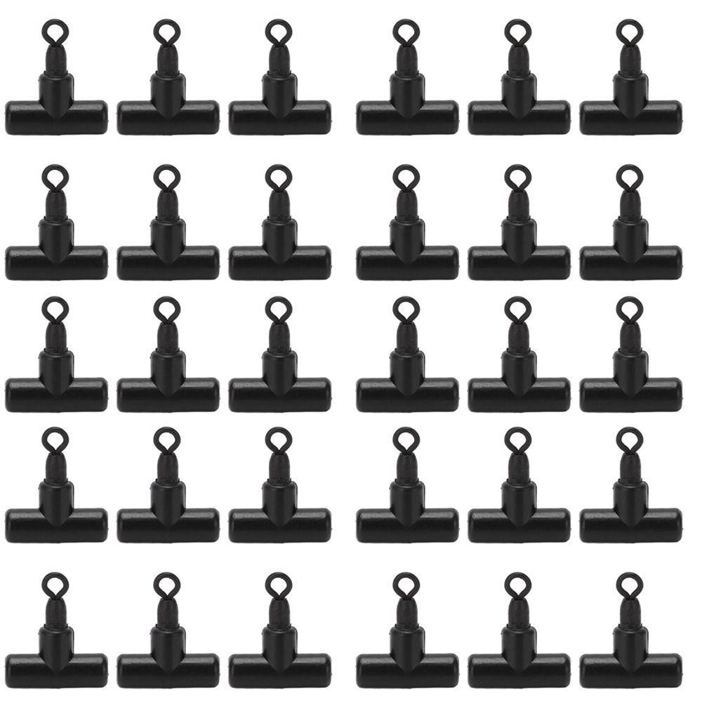 30PCS Durable Alloy Copper Fishing Swivel T Shape 3 Way Connector Fishing Sleeve Swivel Fishing Rolling Swivel Lure Fishing