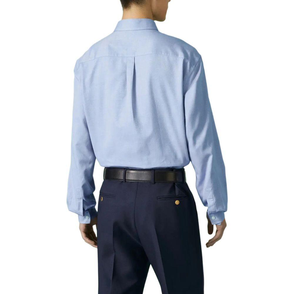 Gucci Shirts Men's Blue Lapel Moderate Other 742711-ZANVG-4069